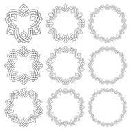 Nine decorative elements with stripes braiding N7