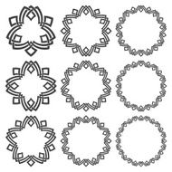 Nine decorative elements with stripes braiding N8