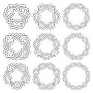 Nine decorative elements with stripes braiding N9