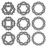 Nine decorative elements with stripes braiding N10