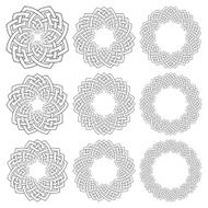 Nine decorative elements with stripes braiding N11
