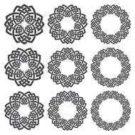 Nine decorative elements with stripes braiding N12
