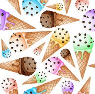 Ice cream in wafer cone pattern