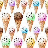 Ice cream in wafer cone pattern N2