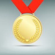 Gold medal with red ribbon N2