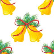 Seamless pattern with Christmas bell N2