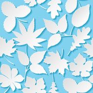 Seamless background with paper leaves
