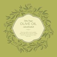 Olive oil Hand drawing background Green vintage style N2