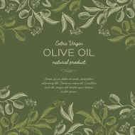 Olive oil Hand drawing background Green vintage style N3