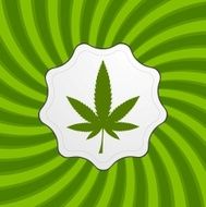 Green retro cannabis design element