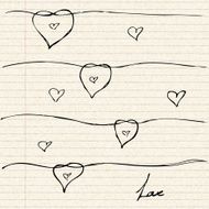Love heart design on lined paper N3