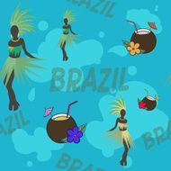 Brazil symbols vector illustration pattern N2
