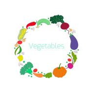 Wreath vegetables circle vector illustration