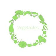 Wreath vegetables circle vector illustration N2