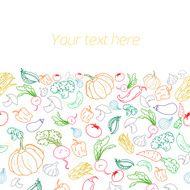 Fresh vegetables with placeholder for text