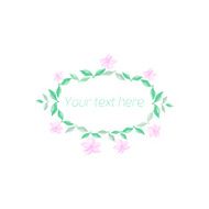 Spring floral circle ornament with text