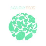 Green vegetables healthy food text