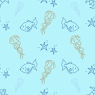 Underwater life seamless pattern