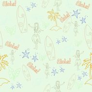 Hawaii cocktail seamless pattern aloha girl