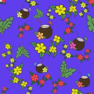 Hawaii cocktail seamless pattern