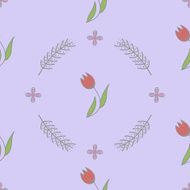 Seamless spring flower vector background pattern