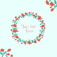 Wreath red flowers vector illustration N2