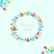 Wreath flowers vector illustration N2