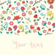 Flowers text placeholder color vector illustration N2