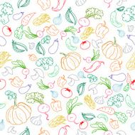 Seamless pattern color vegetables background N2