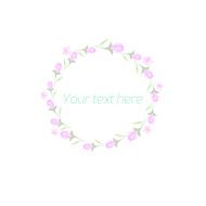 Spring floral circle ornament with text N6