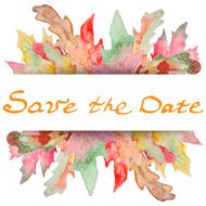 Watercolor multicolored leaf card