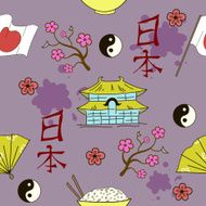 Seamless Japanese symbols pattern N2