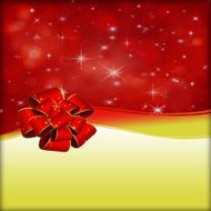 Greeting card with bow and ribbon
