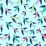Swallow flying seamless pattern vector