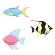 Abstract colorful fishes vector illustration
