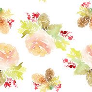 Seamless Christmas pattern Watercolor