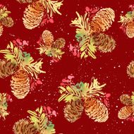 Seamless Christmas pattern Watercolor N2