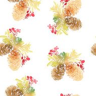 Seamless Christmas pattern Watercolor N3