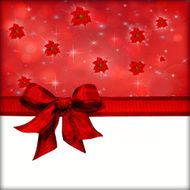 Red Christmas card with bow