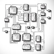 Printed circuit board hand drawn N3