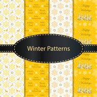 Seamless Pattern Set for Christmas and New Year