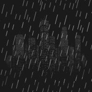 Rain in the City Vector Background
