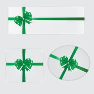 Green bow ribbon and gifts