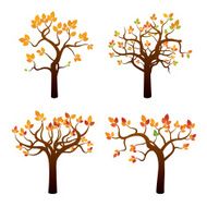 Set of Color Autumn Trees N2