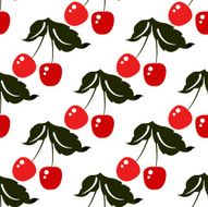 Seamless pattern with cherries on a white background