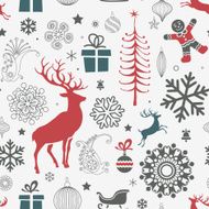 Christmas and New Year&#039;s seamless pattern N15