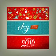 Xmas banners with cute drawings