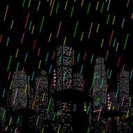 Rain in the City Vector Background N2