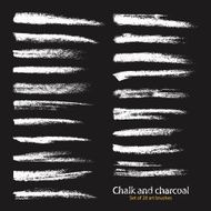 The palette of brushes chalk and charcoal