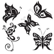 Set of butterflies icons